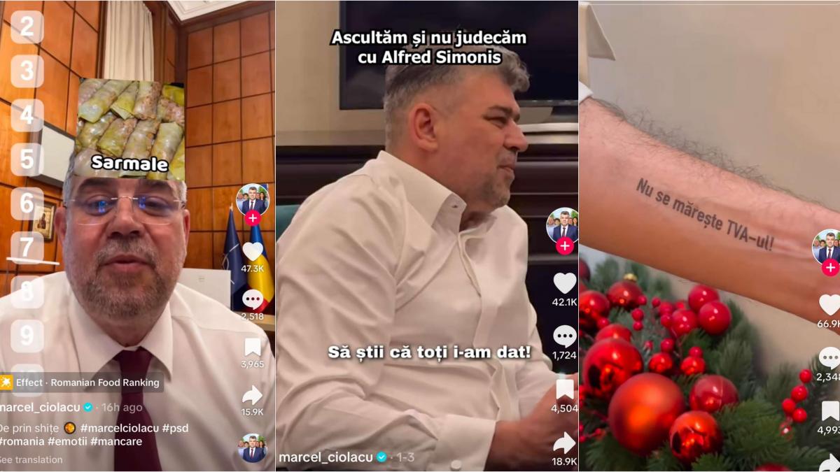 Premierul TikTok Ciolacu viral si sarmalele