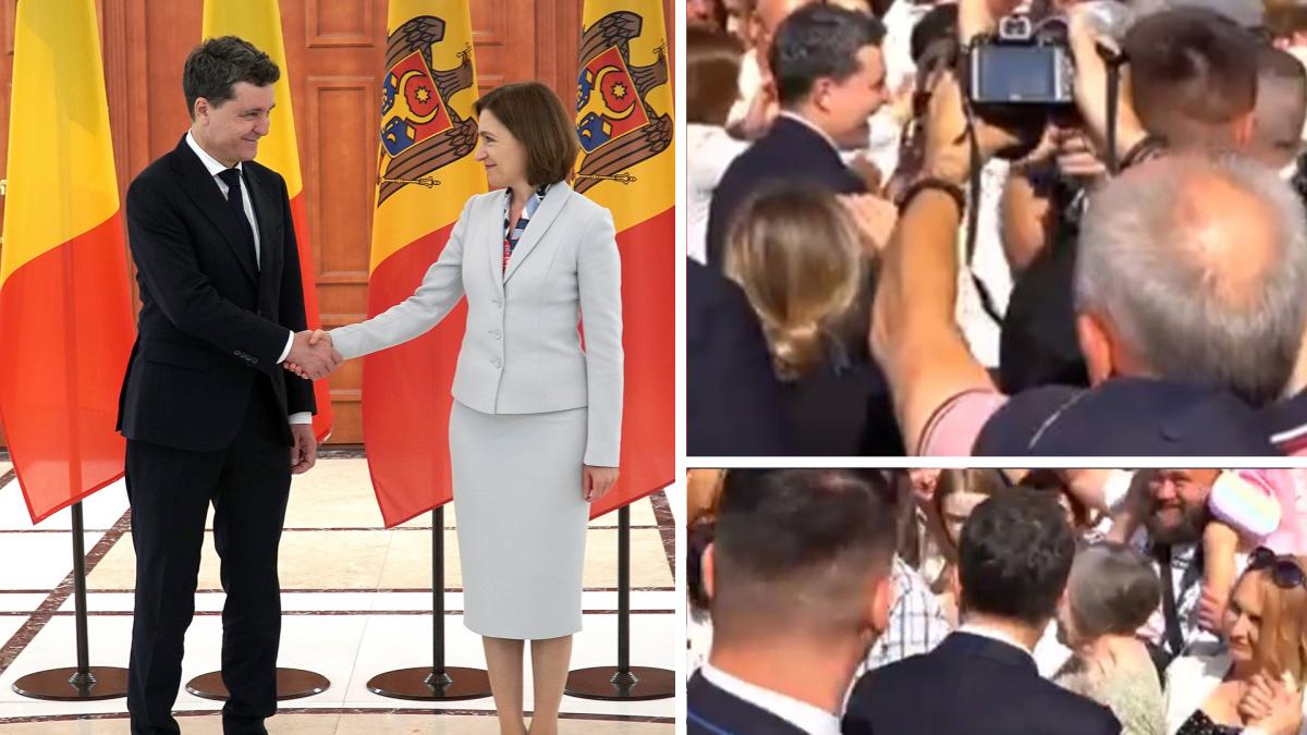 Presedintele Nicusor Dan primire calduroasa la Chisinau