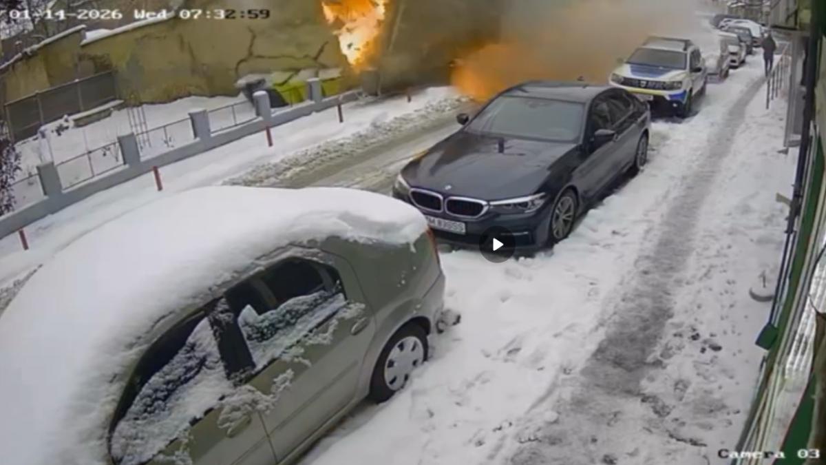 Momentul in care sediul Politiei din Lugoj a