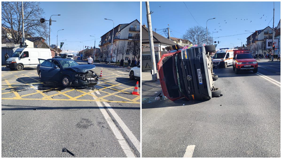 Imagini socante cu o ambulanta care transporta un bebelus si mama acestuia accidentati pe drum