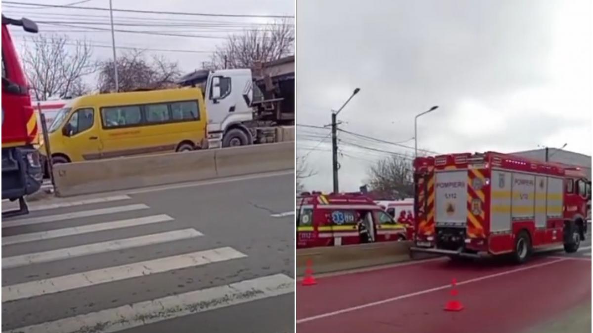 accident grav in dambovita un microbuz scolar si un tir s au ciocnit patru copii fiind raniti a fost activat