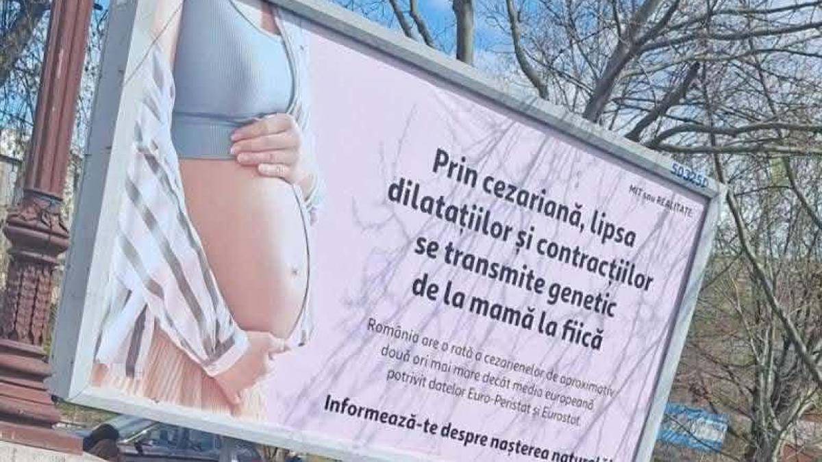 Panourile anti cezariana aparute in Bucuresti sunt contestate de Colegiul Medicilor Sunt lipsita de