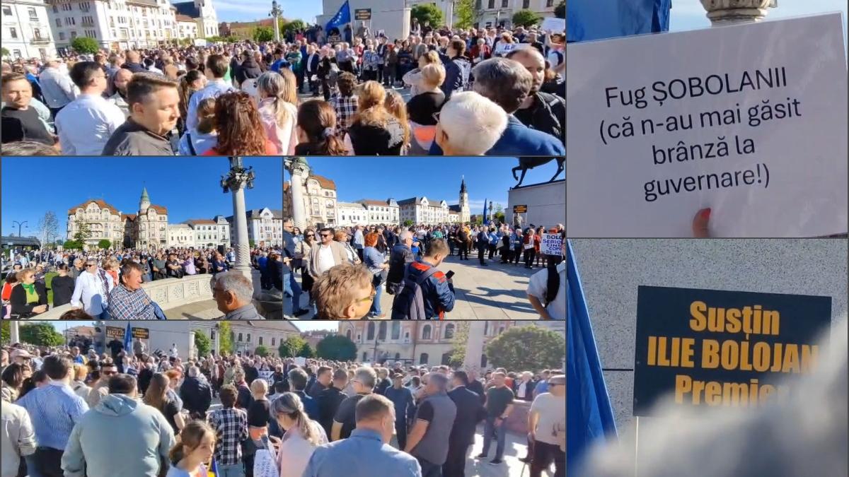 Oradenii sau adunat la miting pentru a l sustine pe Bolojan inainte de motione Fug sobolanii pentru ca nau